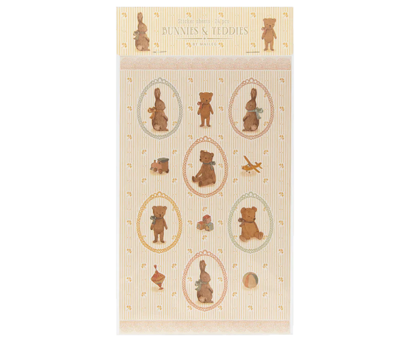 Sticker Sheet - Bunny and Teddy Design