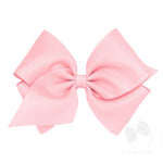 Mini King Classic Grosgrain Hair Bow (Plain Wrap) - Light Pink