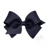 Small Classic Grosgrain Hair Bow (Plain Wrap) - Navy