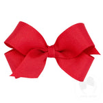 Mini Classic Grosgrain Hair Bow (Plain Wrap) - Red