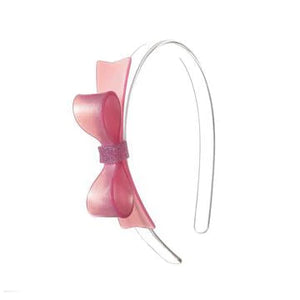 Pink Satin Bow Tie Headband
