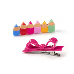 
            
                Load image into Gallery viewer, Pencils Vibrant Colors &amp;amp; Bowtie Alligator Clips
            
        