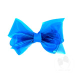Mini WeeSplash™ Vibrant Colored Vinyl Girls Swim Hair Bow - Batik Blue
