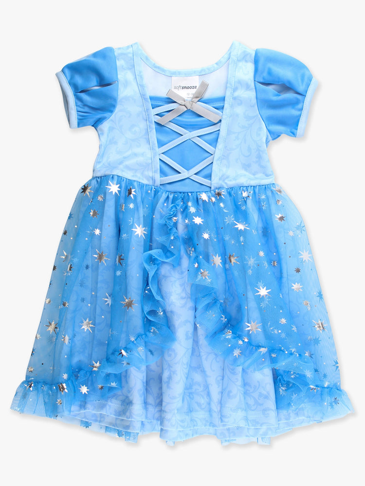 Softsnooze™ Girls Crystal Blue Princess Bow Dress-Up Nightgown