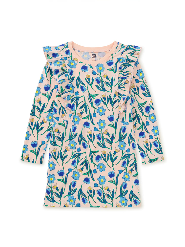 Ruffle Sleeve A-Line Dress - Tulip & Thistle Iznik