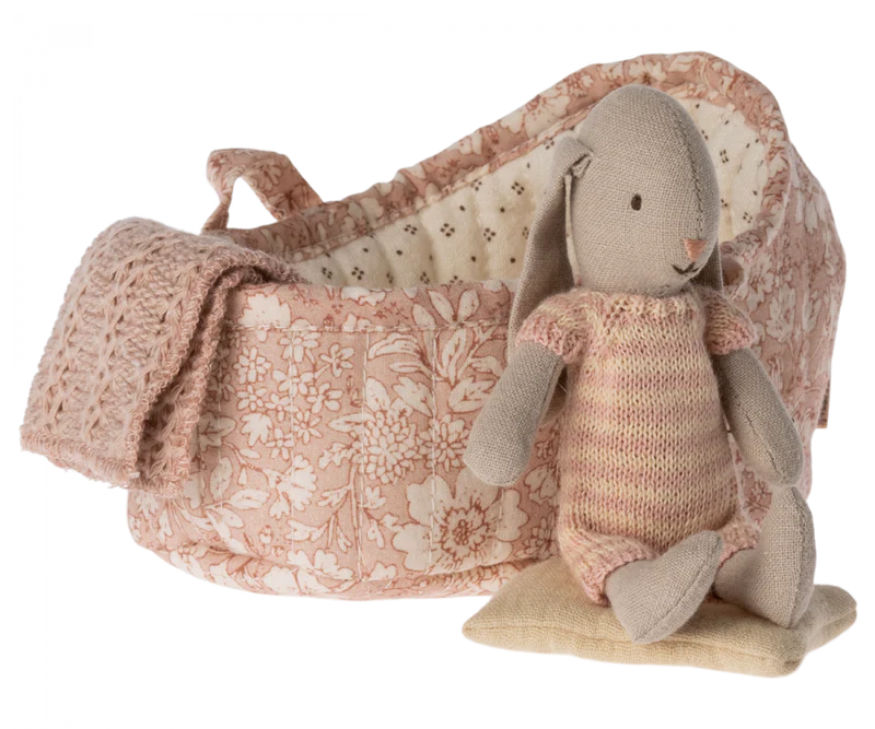 Bunny in Carry Cot, Micro - Light Rose