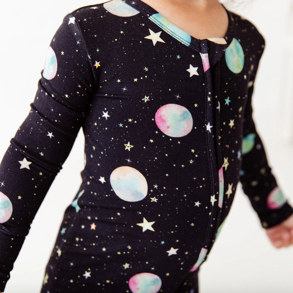 Space Jammies Planets Bamboo Convertible Footie Pajamas