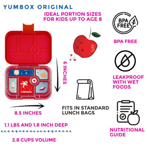 
            
                Load image into Gallery viewer, Leakproof Bento Box for Kids - Yumbox Roar Red
            
        
