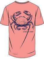 Blue Crab SS Pocket Tee - Coral
