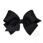 Small Classic Grosgrain Girls Hair Bow (Plain Wrap) - Black