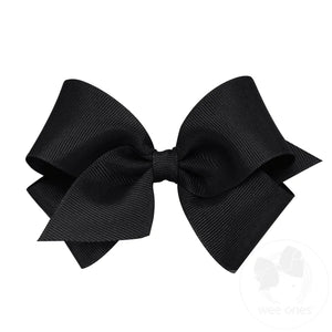 
            
                Load image into Gallery viewer, Small Classic Grosgrain Girls Hair Bow (Plain Wrap) - Black
            
        