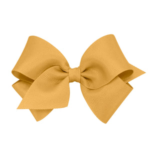 
            
                Load image into Gallery viewer, Small Classic Grosgrain Girls Hair Bow (Plain Wrap) - Old Gold
            
        