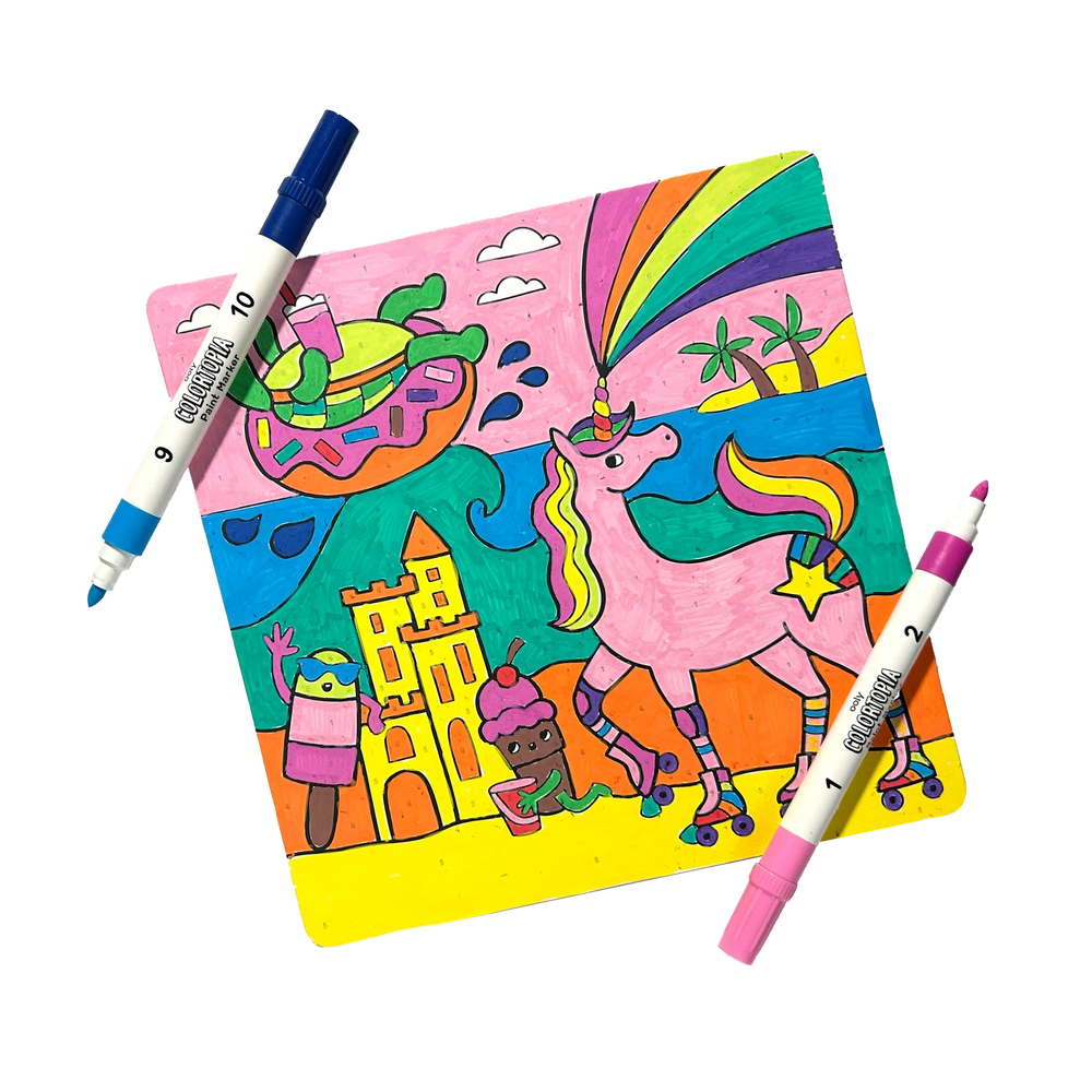 Colortopia Paint Marker by Number Kit - Unicorn Funland