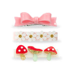Red Mushroom and Bow Hair Clips