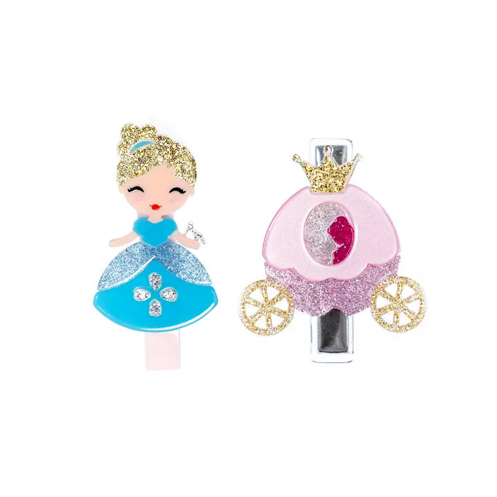 Cute Doll Blue Dress and Carriage Hair Clips