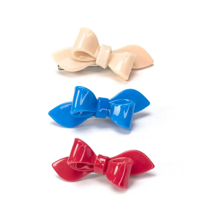 Red, White, and Blue Hair Bow Clips