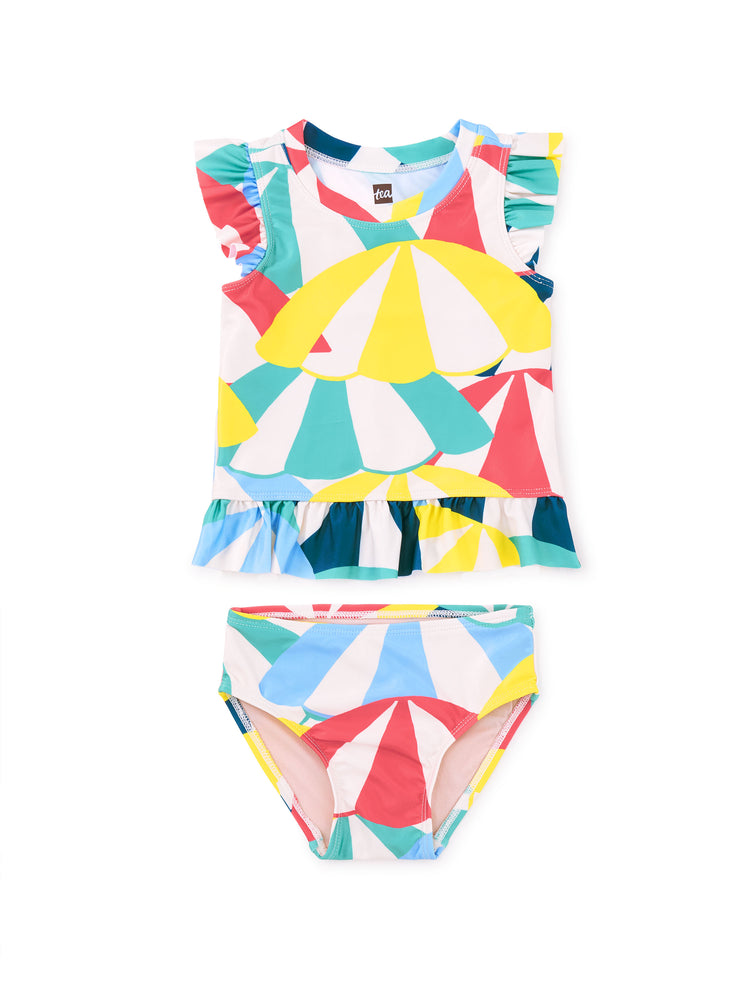 
            
                Load image into Gallery viewer, Short Sleeve Baby Swim Set - Beach Umbrellas
            
        