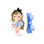 Cute Doll Alice with Bunny and Bow Hair Clips