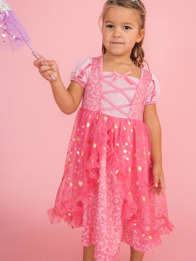 Softsnooze™ Girls Crystal Pink Princess Bow Dress-Up Nightgown