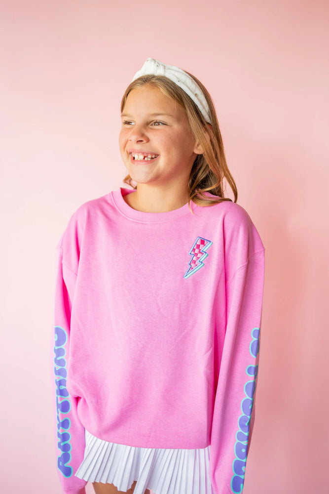Anything is Possible Lightning Sweatshirt | Berry Pink