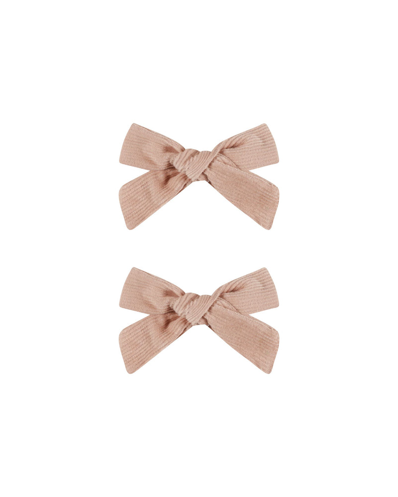 girl's hair bow
set of two 
rose colored