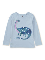 This dotted blue dino is ready to add a splash and fun style to back-to-school and weekend fun. Made of 100% soft cotton, the colors on our fall-ready long-sleeve tee stay vibrant, wash after wash.

Standard fit
Crew neckline
Long sleeve
Above thigh length
100% cotton jersey
Machine wash