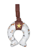 Wild horses print on horse shoe stroller  toy for baby