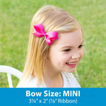 Mini Classic Grosgrain Hair Bow (Plain Wrap) - Light Pink