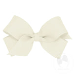 Mini Classic Grosgrain Hair Bow (Plain Wrap) - Antique White