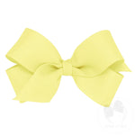 Mini Classic Grosgrain Girls Hair Bow (Plain Wrap) - Light Yellow
