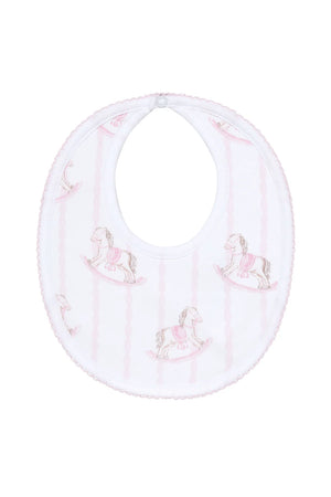 Pink Rocking Horse Baby Bib