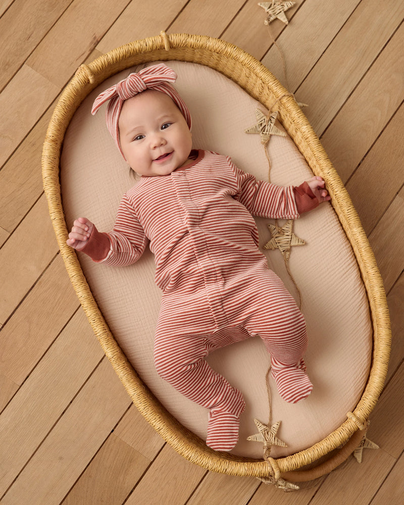 Velour Bow Headband - Candy Stripe