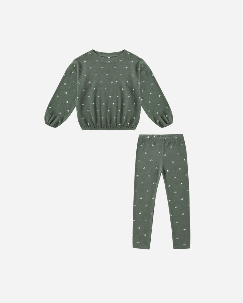 Spongey Knit Set - Evergreen Daisy