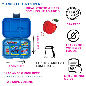 Yumbox Original - Surf Blue with Race Car Tray