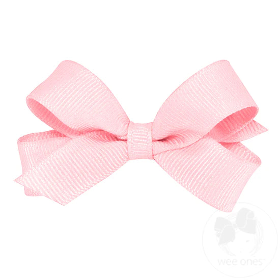 Five Tiny Front-tail Grosgrain Bows - Pink, Antique White, Black, Blue