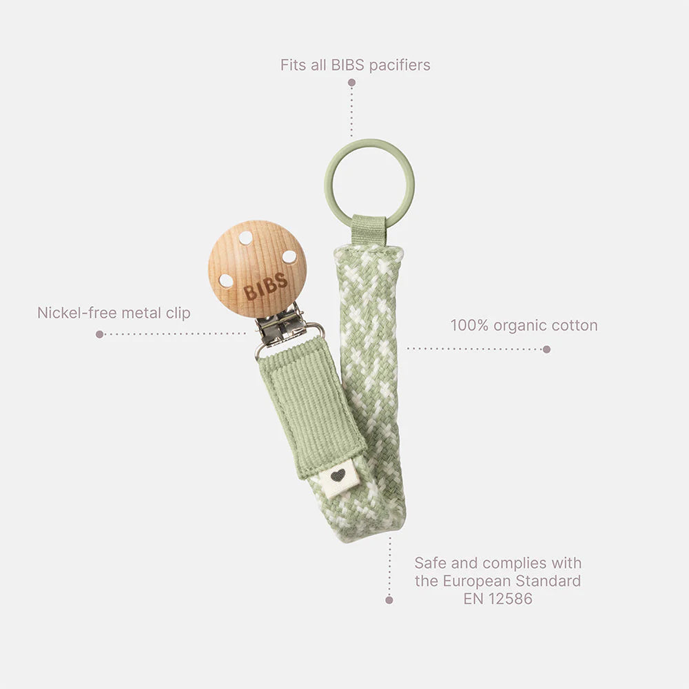 
            
                Load image into Gallery viewer, BIBS x LIBERTY Pacifier Clip - Capel Sage
            
        