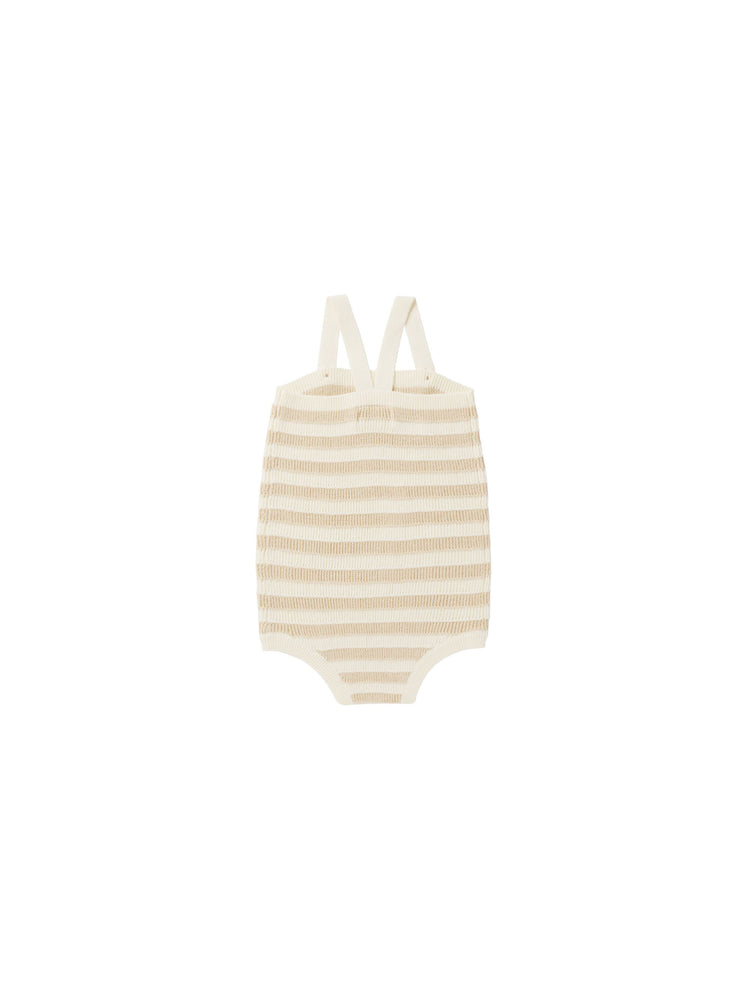 Knit Baby Romper - Sand Stripe