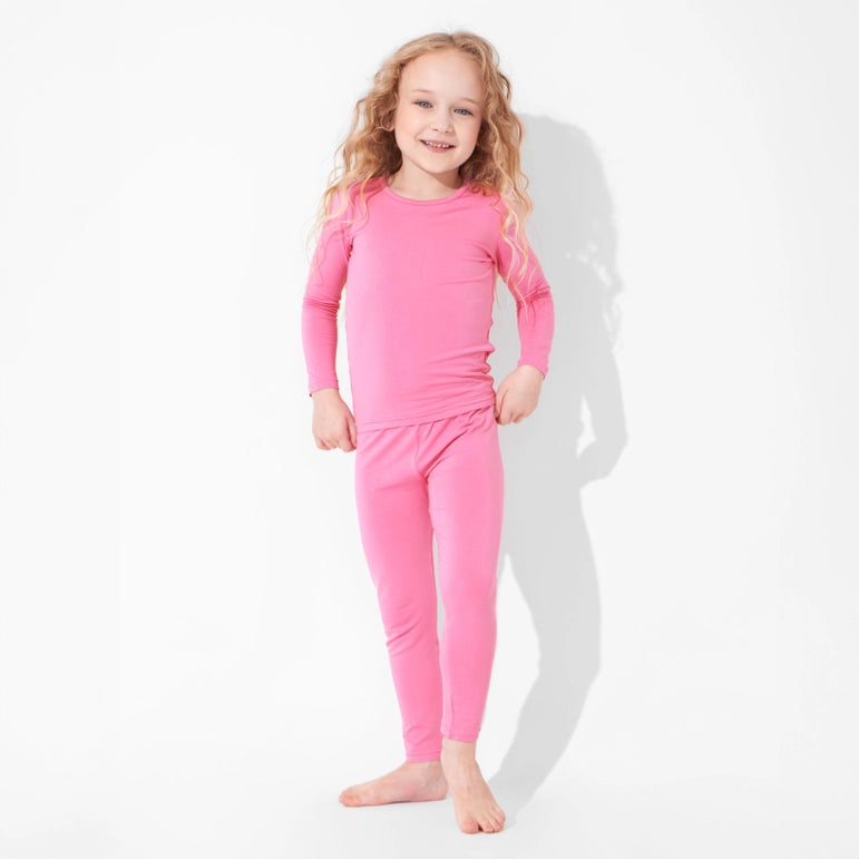 Bubblegum Pink Bamboo Kids Pajamas