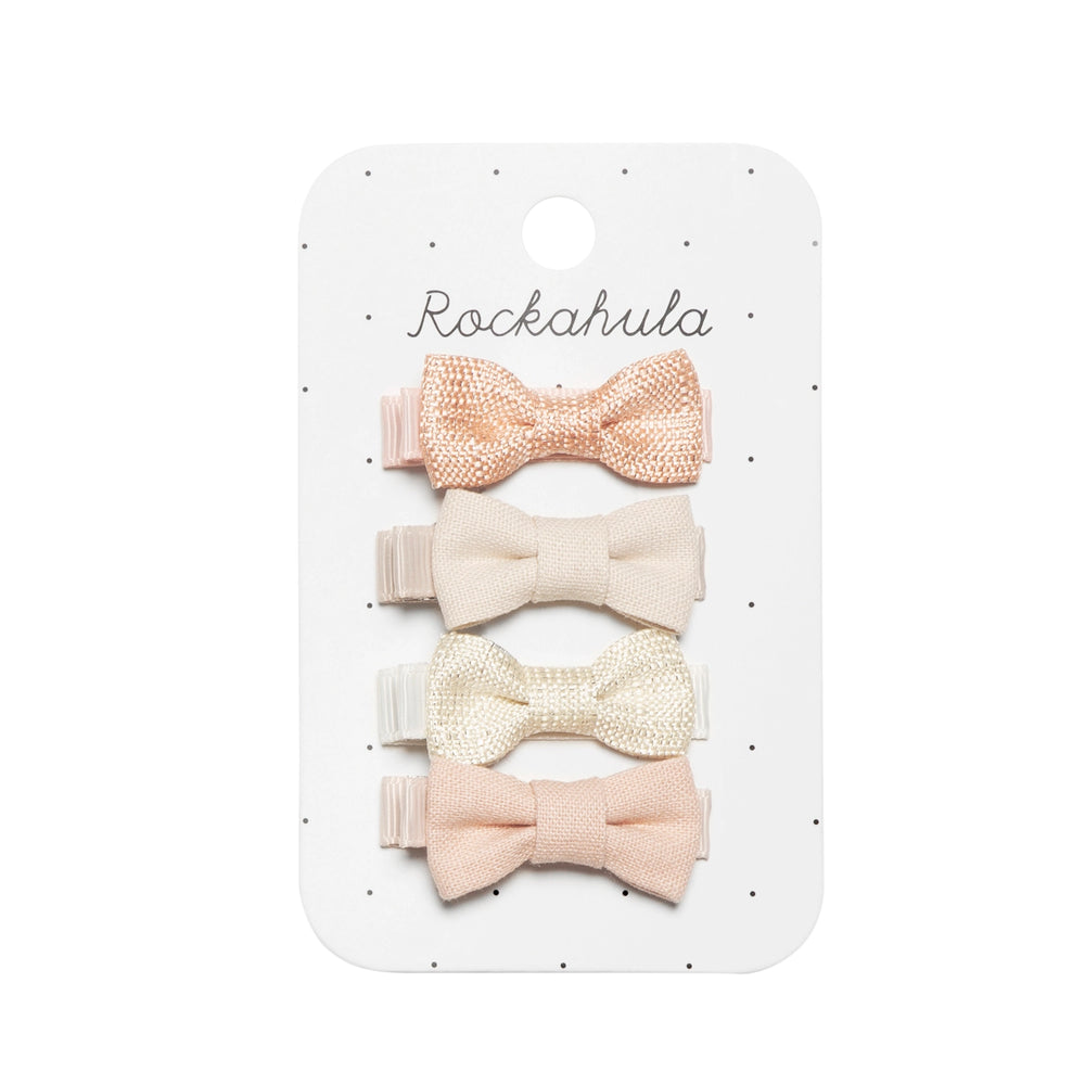 Linen Mini Bow Clips