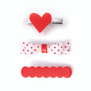 
            
                Load image into Gallery viewer, Three Combo Bow Tie Red Polka Dots Alligator Clips
            
        