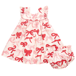 Baby Girls Camelia Dress Set - Valentine Bows