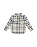 Collared Long Sleeve Shirt - Indigo Plaid