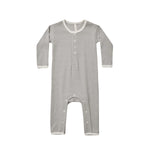 Ribbed Baby Jumpsuit - Lagoon Micro Stripe