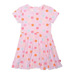 Pink Smile Short Sleeve Twirl Dress