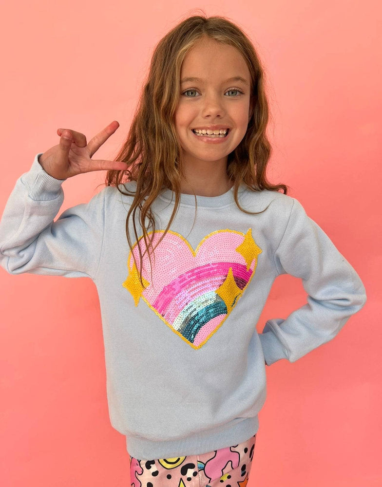 Rainbow Sparkle Heart Sweatshirt