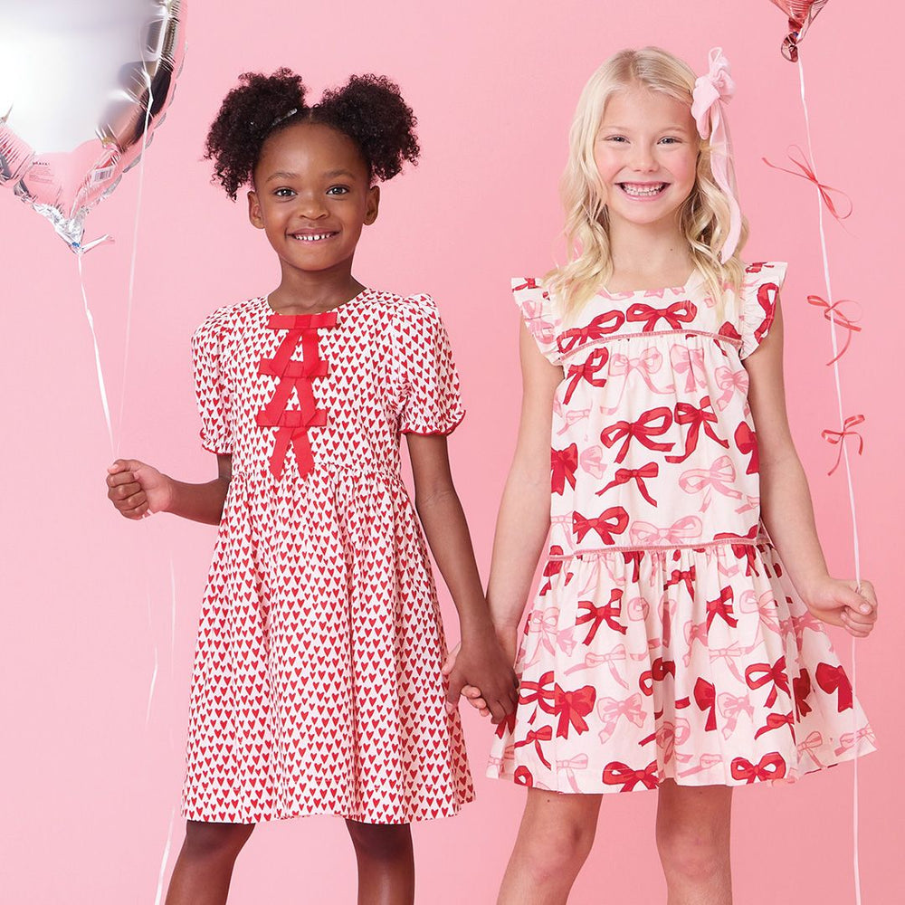 Girls Camelia Dress - Valentine Bows