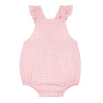 Baby Guava Gingham Crossover Ruffle Bubble