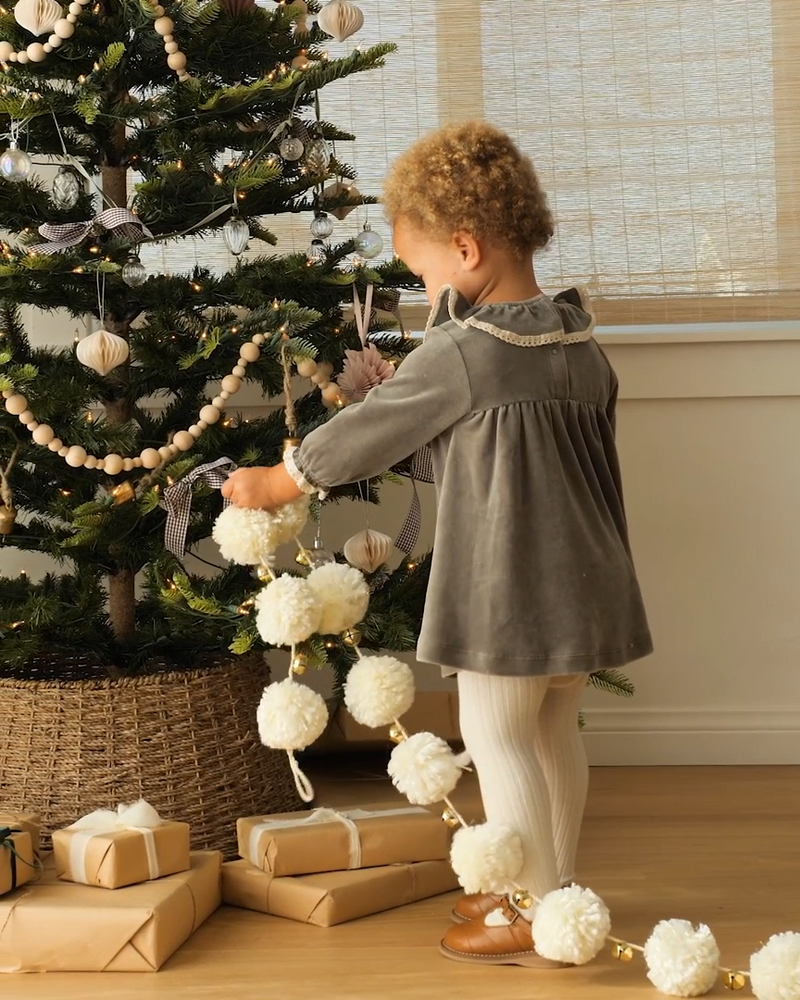 Velour Baby Dress - Forest