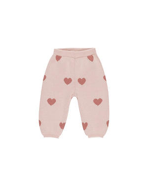 Heart Knit Pants - Bubblegum