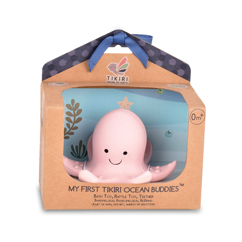 Organic Teether, Rattle & Bath Toy - Octopus